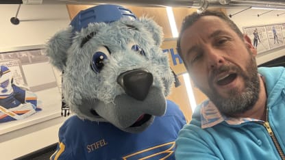 Adam Sandler St Louis Blues mascot selfie