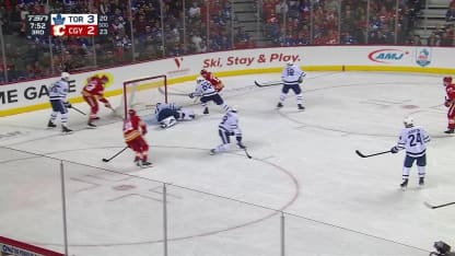 TOR@CGY: Woll with a great save against Yegor Sharangovich