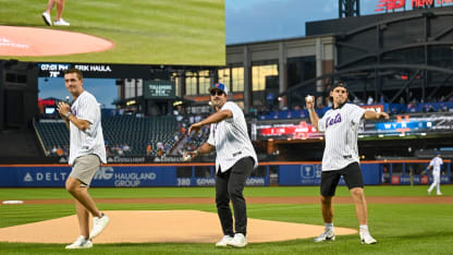 Clutterbuck Throws Ceremonial Pitch at Mets Game 