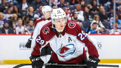 Nathan MacKinnon Winnipeg Jets Faceoff 12 November 2019