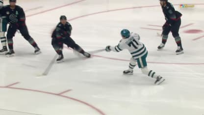 SJS@SEA: Celebrini scores goal against Joey Daccord