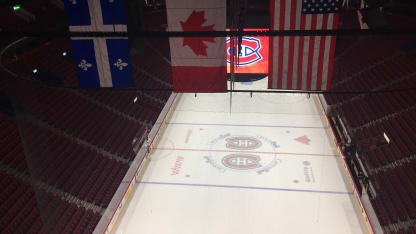 Bell Centre Montreal Quebec flags rafters ice 2018 January 23