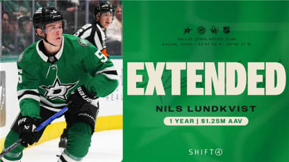 Dallas Stars sign defenseman Nils Lundkvist to one-year, $1.25 million contract extension 062025