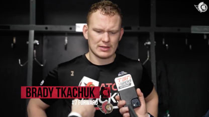 Brady Tkachuk dispo médias après le match contre LAK