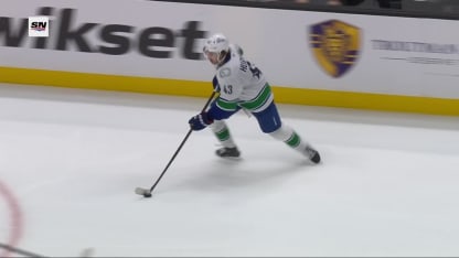 VAN@ANA: DeBrusk scores goal against Lukas Dostal