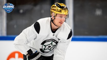 Roope Hintz Sam Reinhart wear golden helmets Dallas Stars Florida Panthers Finland