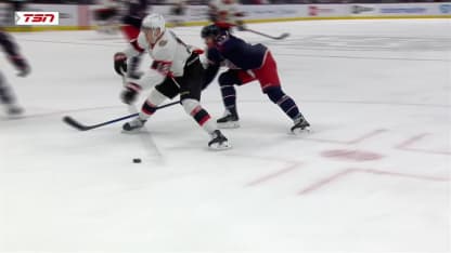 OTT@CBJ: Stutzle scores goal against Elvis Merzlikins