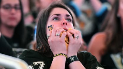 Penguins fan at Consol for watch party