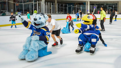 Mascots skate with fans at American Dream