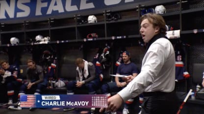 Charlie McAvoy reads US starting lineup 4 Nations Face Off final 