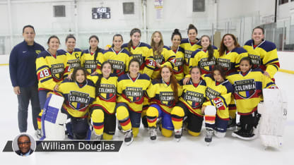 Colombia women team photo 1A with Douglas badge