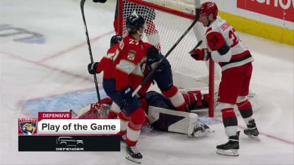 FLA@CAR: Bobrovsky with a great save against Jordan Staal