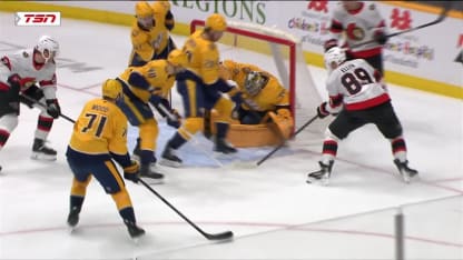 OTT@NSH: Halliday scores goal against Juuse Saros