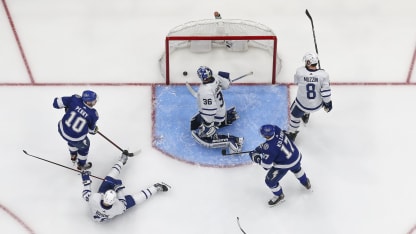 Maple Leafs after goal for Gm 4 Zeisberger col no badge