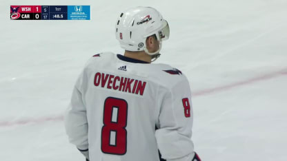WSH@CAR: Ovechkin scores goal against Pyotr Kochetkov