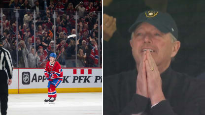 Canadiens Cole Caufield dad reaction to 50th goal of season 