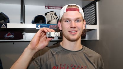 Bowen Byram Milestone First NHL Goal Puck