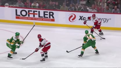 CAR@MIN: Aho scores goal against Jesper Wallstedt