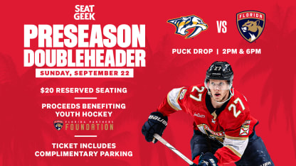 Florida Panthers Sept. 22 Doubleheader Tickets to Benefit South Florida Community