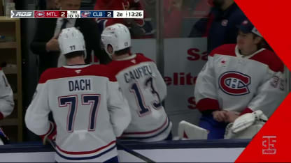 MTL@CBJ: Caufield marque un but en A.N. contre Elvis Merzlikins