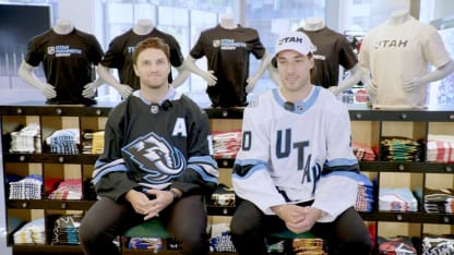 Alex Kerfoot Sean Durzi talk Utah Mammoth jerseys