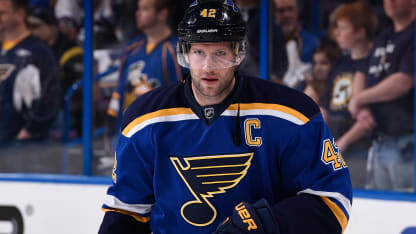 42 BACKES St. Louis Blues Away Game Jersey - NHL Auctions