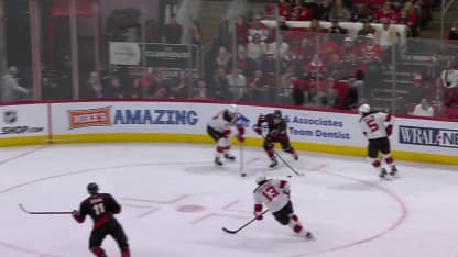 NJD@CAR: Staal scores goal against Jacob Markstrom
