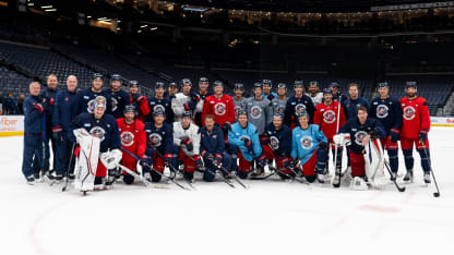 Guy Gaudreau at CBJ practice group photo