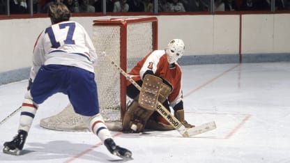 Bernie Parent in action in 70s