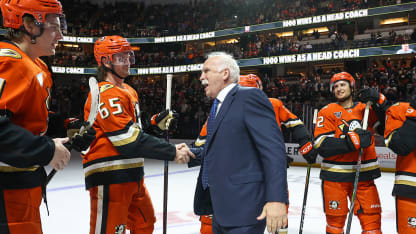 Ducks Mob Coach Q to Celebrate 1,000th Win