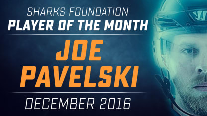 Pavelski Named Sharks Foundation Player of the Month for December