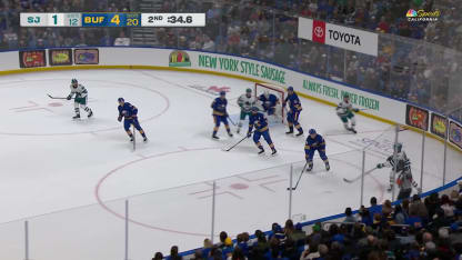 SJS@BUF: Sherwood scores goal against Alex Lyon