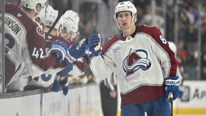 Necas flutters puck home off a defender