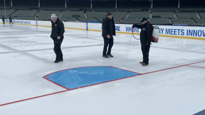 Wrigley Field crease getting painted