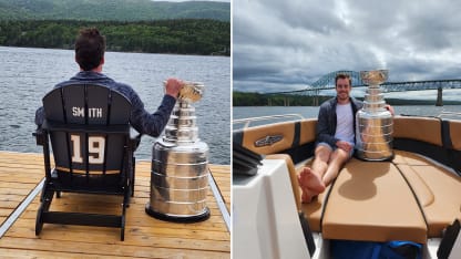 Reilly Smith lounges with Stanley Cup in Nova Scotia