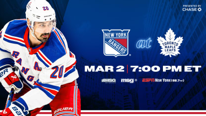 Pregame Notes: Rangers at Maple Leafs | 03.02.24