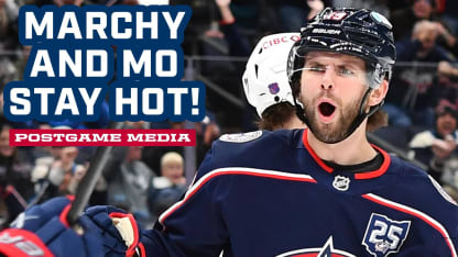 MO and MARCHY STAY HOT 🔥 Blue Jackets Win 4-3 in a Shootout! | Postgame Media