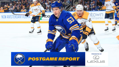 20230321 Skinner Sabres Predators Mediawall Postgame Report