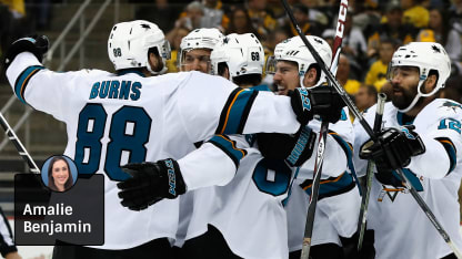 sharks celebrate, Benjamin badge