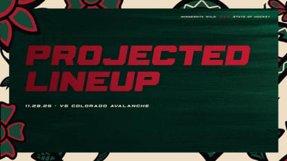 Minnesota Wild Projected Lineup vs Colorado 51128
