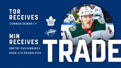 Maple Leafs Acquire Centre Connor Dewar From Minnesota