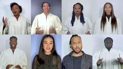Gospel choir sings 'O Canada'