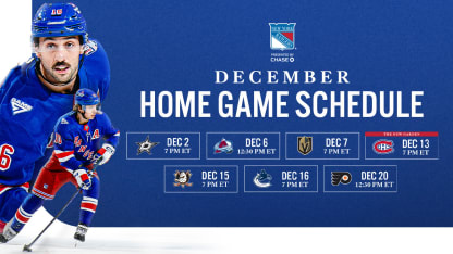 December Game Schedule