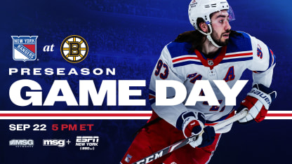 Pregame Notes: Rangers at Bruins | 09.22.24