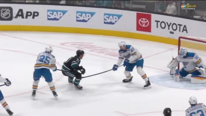 STL@SJS: Celebrini scores goal against Joel Hofer