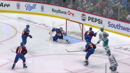 SJS@COL: Liljegren scores goal against Mackenzie Blackwood