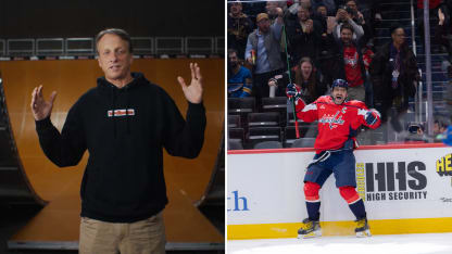 Tony Hawk congratulates Alex Ovechkin in 900 NHL goals