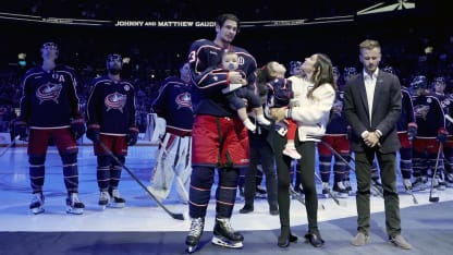 Monahan with Meredith Gaudreau and kids