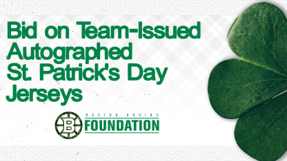 Bid on team-issued autographed St. Patrick's Day Jerseys!