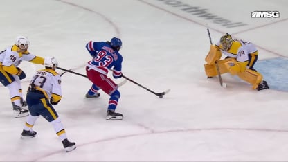 NSH@NYR: Zibanejad scores goal against Juuse Saros